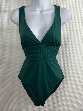 La Blanca Teal Green One-Piece Swimsuit size 10